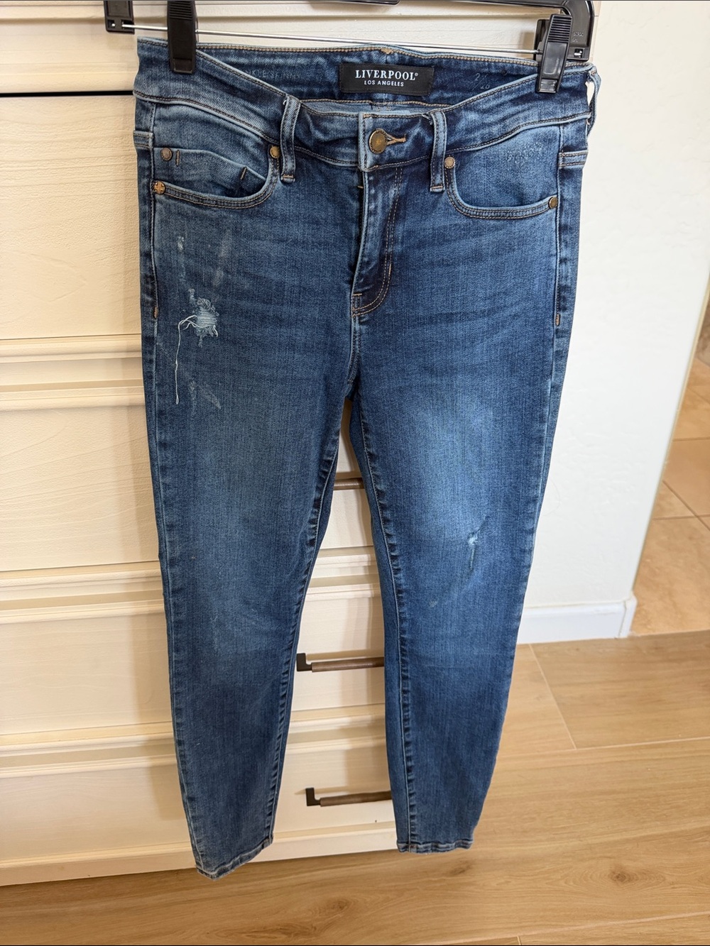 Liverpool Women’s Skinny Jeans in Distressed Medium Blue
